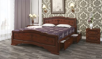 Кровать с выкатными ящиками Карина-6 (Орех) 180х200 в Шадринске