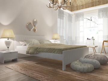 Кровать в спальню Vesna Line 3 160х200, сосна (Белая эмаль) в Шадринске