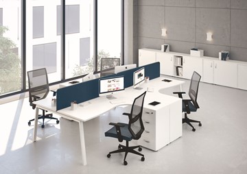 Офисный набор мебели А4 (металлокаркас TRE) белый премиум / металлокаркас белый в Шадринске
