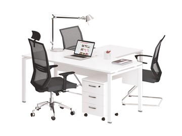 Офисный комплект мебели А4 (металлокаркас UNO) белый премиум / металлокаркас белый в Шадринске