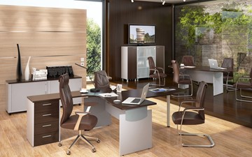 Мебель для персонала OFFIX-NEW для двух сотрудников и руководителя в Шадринске