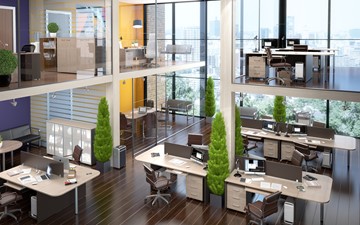 Офисный комплект мебели Xten в опенспэйс для четырех сотрудников в Шадринске