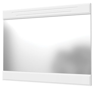 Навесное зеркало Олимп с декоративными планками (белый) в Шадринске