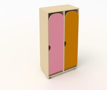 Детский распашной шкаф ШГ2 Беж+Оранжевый+Розовый в Шадринске