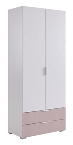 Шкаф двухдверный Зефир 108.01 (белое дерево/пудра розовая (эмаль)) в Шадринске