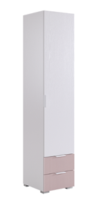 Шкаф-пенал Зефир 107.01 (белое дерево/пудра розовая (эмаль)) в Шадринске