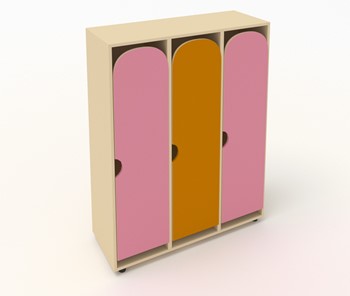 Шкаф детский распашной ШГ3 Беж+Розовый+Оранжевый в Шадринске