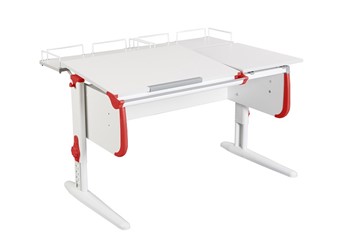 Растущий стол Дэми 1/75-40 (СУТ.25) + Polka_z 1/600 (2шт) белый/серый/Красный в Кургане