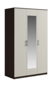 Шкаф 3 двери Светлана, с зеркалом, венге/дуб молочный в Шадринске