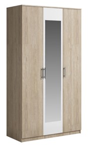 Шкаф 3 двери Genesis Светлана, с зеркалом, белый/дуб сонома в Кургане
