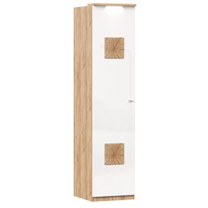 Шкаф одностворчатый с декор. накладками Фиджи 659.225, белый в Шадринске
