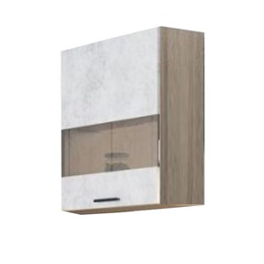 Шкаф кухонный со стеклом Модус, Ш500с/720, цемент светлый в Кургане