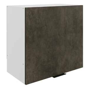 Кухонный навесной шкаф Стоун L600 Н566 (1 дв. гл.) (белый/камень темно-серый) в Кургане