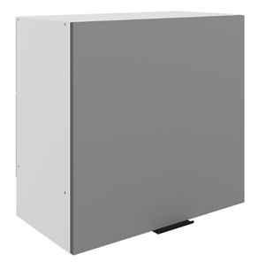 Настенный шкаф Стоун L600 Н566 (1 дв. гл.) (белый/оникс софттач) в Шадринске