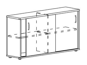 Шкаф-купе низкий Albero, для 2-х столов 60 (124,4х36,4х75,6) в Шадринске