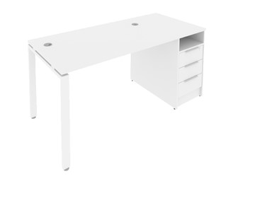 Офисный стол на металлокаркасе Б.РС-СТП -1.1 Белый/Белый в Кургане