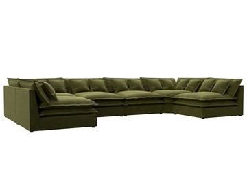 Большой П-образный диван Лига-040, Зеленый (микровельвет) в Шадринске