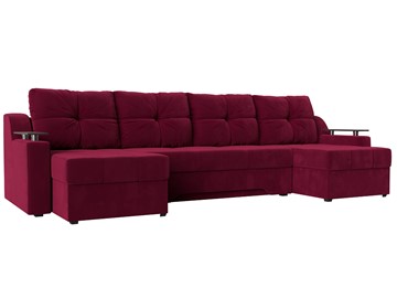 П-образный диван Сенатор, Бордовый (Микровельвет) боннель в Кургане
