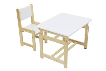 Комплект растущей детской мебели POLINI Kids ECO 400 SM 68Х55 Белый / Натуральный в Шадринске
