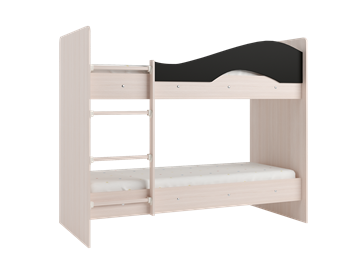 Детская  двухъярусная кровать Мая с 2 ящиками на щитах, корпус Млечный дуб, фасад Венге в Шадринске - предосмотр 3