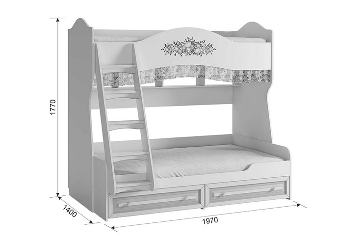 Кровать 2-ярусная Алиса (1974х1404х1765) в Шадринске - изображение 4