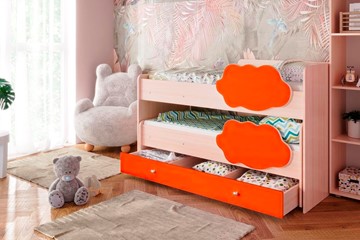Двухъярусная кровать Соник 1.6 с ящиком, Оранжевый в Шадринске