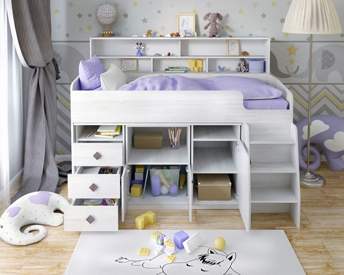Детская кровать-чердак Малыш-5, цвет Винтерберг в Шадринске - изображение 3