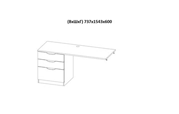 Кровать-чердак с письменным столом и шкафом POLINI Kids Simple Белый / Бетон в Кургане - предосмотр 9