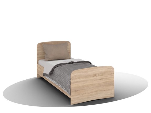 Кровать детская  ВЕГА Кровать Кр-08 900 с плоским основанием (Сонома) в Шадринске - изображение