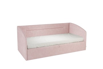 Кроватка 0.9 Альба (Софа), нежно-розовый (велюр) в Шадринске