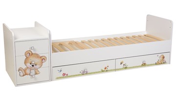 Детская кровать с комодом Фея 1100 Медвежонок Белый в Шадринске - предосмотр 2