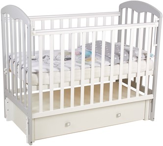 Детская кроватка Фея 328 Белый / Серый в Кургане
