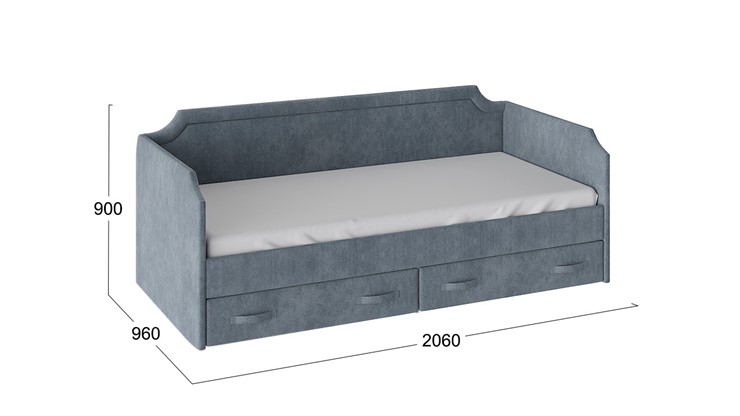Подростковая кровать Кантри Тип 1, ТД-308.12.02 (Замша синяя) в Шадринске - изображение 2
