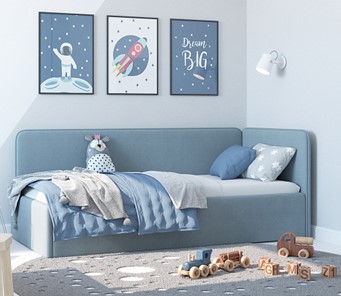 Кровать в детскую Leonardo голубой 160х70 в Шадринске - предосмотр 4
