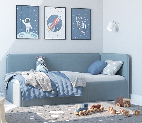 Кровать в детскую Leonardo голубой 160х70 в Шадринске - изображение 4