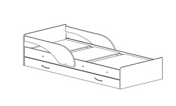 Кровать с ящиками Максимка, цвет Млечный дуб в Шадринске - предосмотр 1
