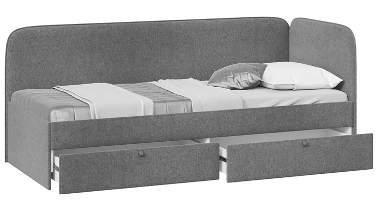 Детская кровать Молли тип 1 (90), Микровелюр Scandi Graphite 22 в Шадринске - изображение 1