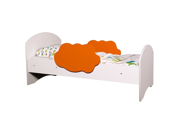 Детская кровать Тучка, корпус Белый, фасад Оранжевый в Кургане - изображение