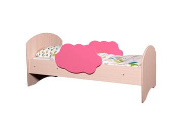 Детская кровать с бортиками Тучка, корпус Дуб млечный, фасад Розовый в Кургане