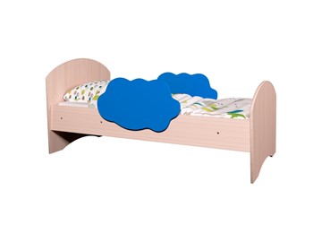 Детская кровать с бортиками Тучка, корпус Дуб млечный, фасад Синий в Шадринске
