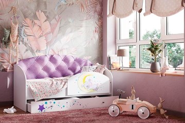 Кровать детская Звездочка с бортиком, Фиолетовый в Шадринске
