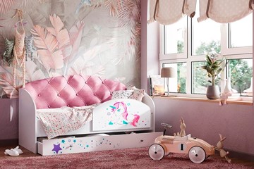 Детская кровать с бортиками Звездочка с бортиком, Розовый в Шадринске