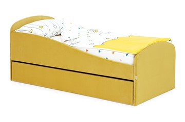 Детская кровать с ящиком Letmo горчичный (велюр) в Шадринске
