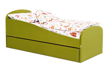 Детская кровать с ящиком Letmo оливковый (велюр) в Шадринске