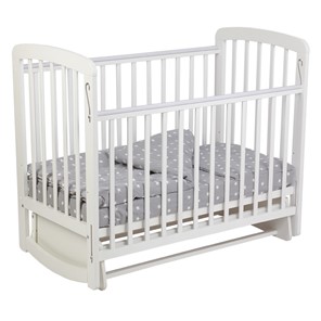 Кроватка для новорожденных с маятником POLINI Kids Simple 304 Белый в Шадринске