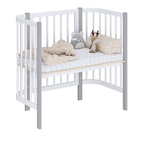 Приставная кровать POLINI Kids Simple 105 Белый / Серый в Шадринске - предосмотр 1