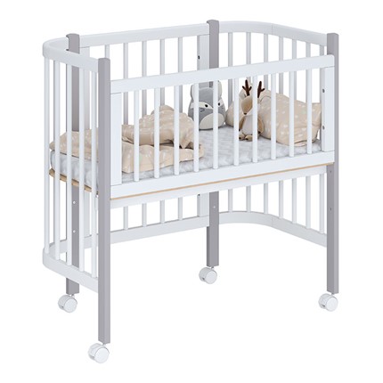 Приставная кровать POLINI Kids Simple 105 Белый / Серый в Шадринске - изображение
