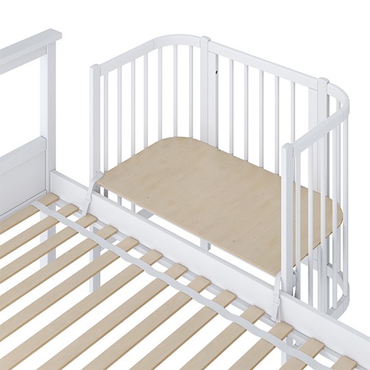 Кроватка приставная POLINI Kids Simple 105 Белый в Шадринске - изображение 2