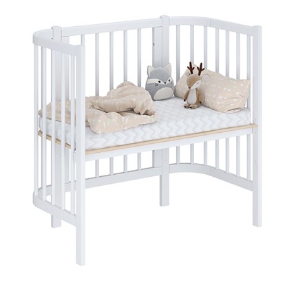 Кроватка приставная POLINI Kids Simple 105 Белый в Шадринске - изображение