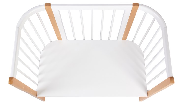 Кроватка приставная POLINI Kids Simple 120 Белый / Бук в Шадринске - изображение 4